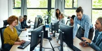 itisti specialisti it microsoft angajati birouri laptop
