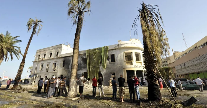 Clădirea din Benghazi a Ministerului de Externe, după explozie. FOTO: Reuters