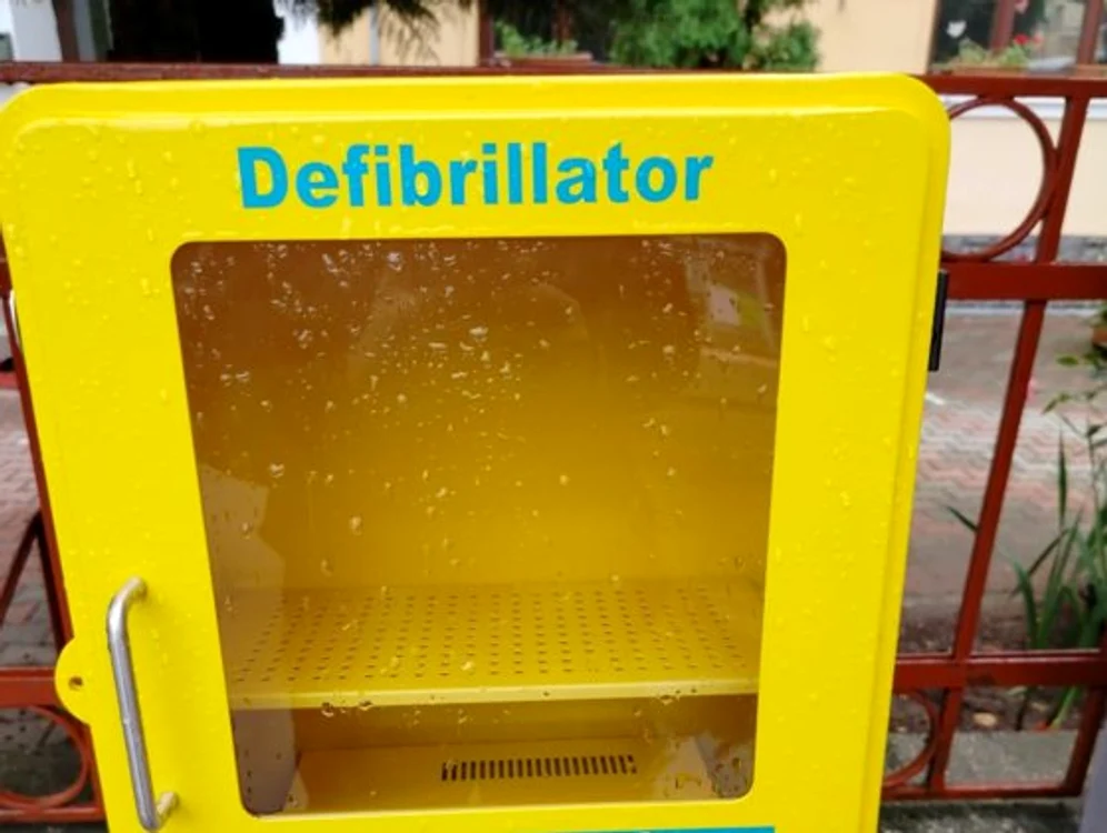 Locul în care era amplasat defibrilatorul FOTO Ioan Buciumar