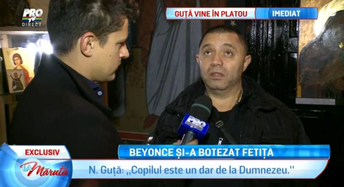 Guţă a fost supărat că Beyonce a făcut botezul