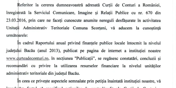 Răspuns Curtea de Conturi FOTO Mircea Merticariu