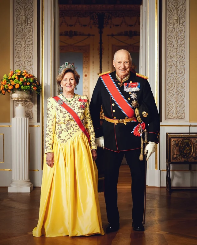Regele Harald și Regina Sonja, de Crăciunul 2025. FOTO: Casa Regală norvegiană