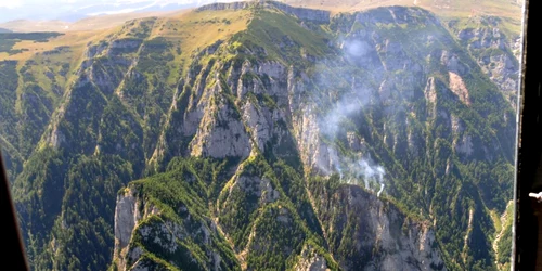 Incendiul din Masivul Bucegi. Foto ISU Prahova