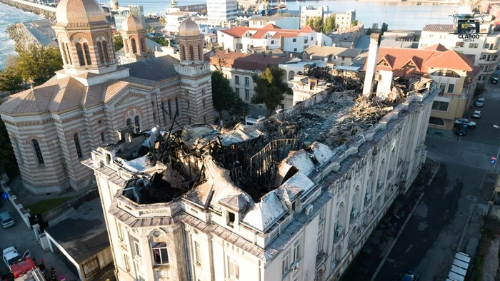 Palatul Arhiepiscopal Constanța, după incendiu FOTO: Claboo Media