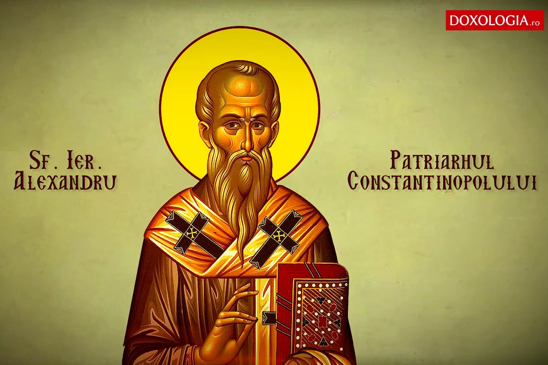 Sfântul Alexandru, Patriarhul Constantinopolului, cu Evanghelia în mână Foto Doxologia ro