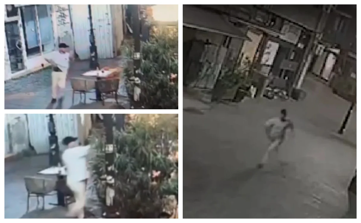 După ce atras focurile de armă, cetățeanul turc a fugit FOTO: Captură video