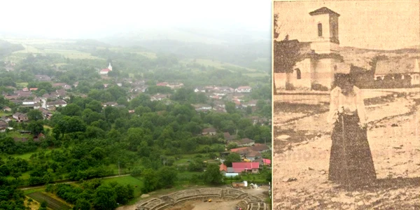 Sarmziegetusa Regia (foto Daniel Guță. ADEVĂRUL) și vrăjitoarea satului în 1938. Foto: ziarul Patria. 