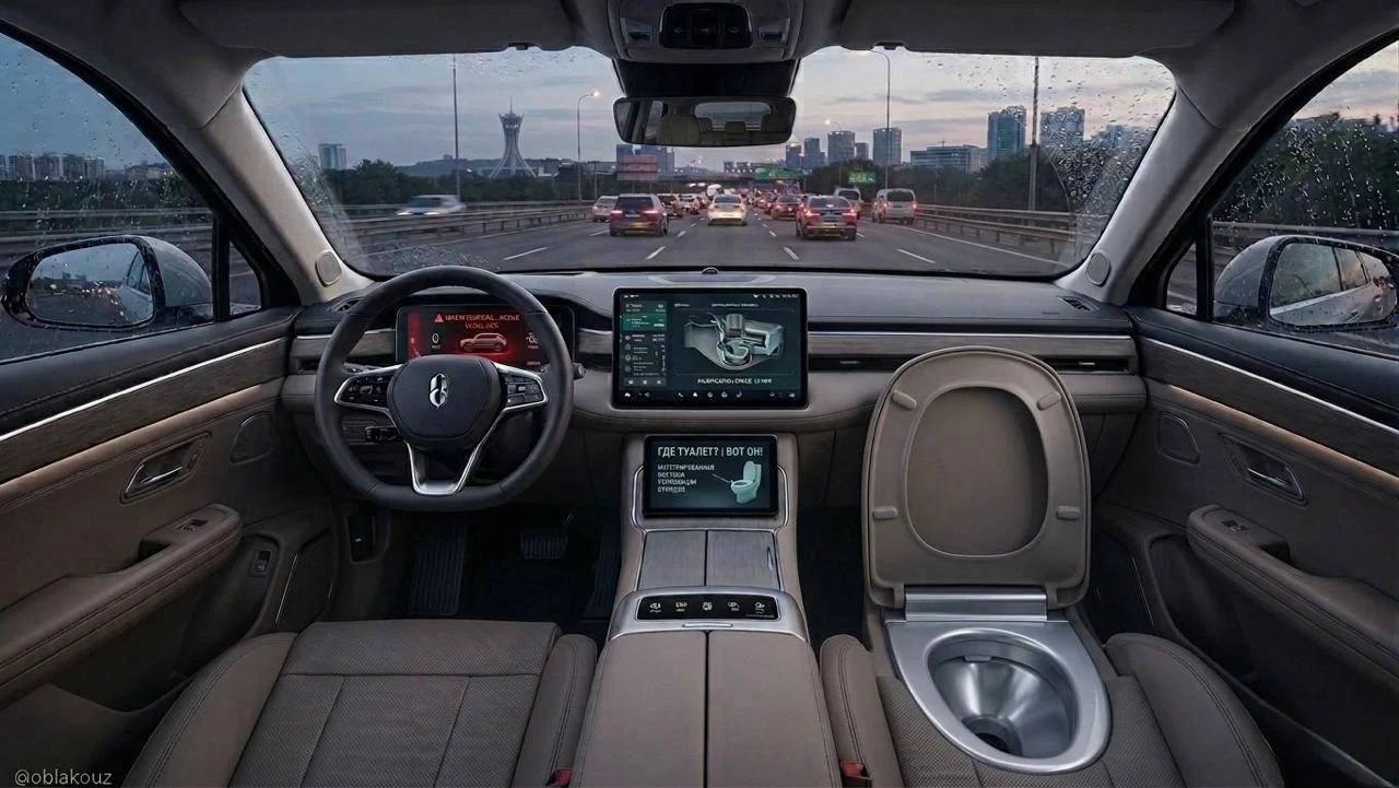 China șochează: un producător auto a creat o toaletă ascunsă în scaunul pasagerului mașinii. Brevetul a fost oficial înregistrat