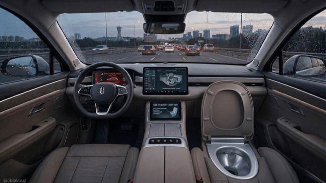 China șochează: un producător auto a creat o toaletă ascunsă în scaunul pasagerului mașinii. Brevetul a fost oficial înregistrat