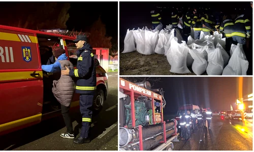 Evacuări preventive în Vrancea din cauza riscului de inundații, 30 martie 2026. Peste 200 de salvatori mobilizați în teren. FOTO: colaj ISU Vrancea