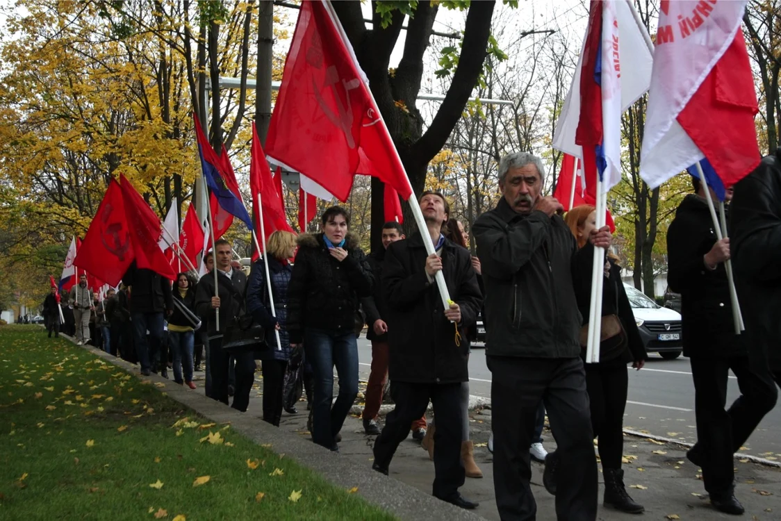 Miting al susţinătorilor PCRM, la Chişinău FOTO Tudor Iovu