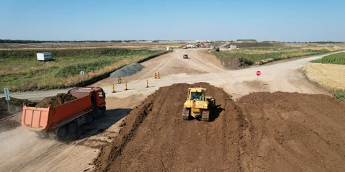 Şantierul drumului de legătură Timişoara-Autostrada Vestului FOTO DRDP Timişoara