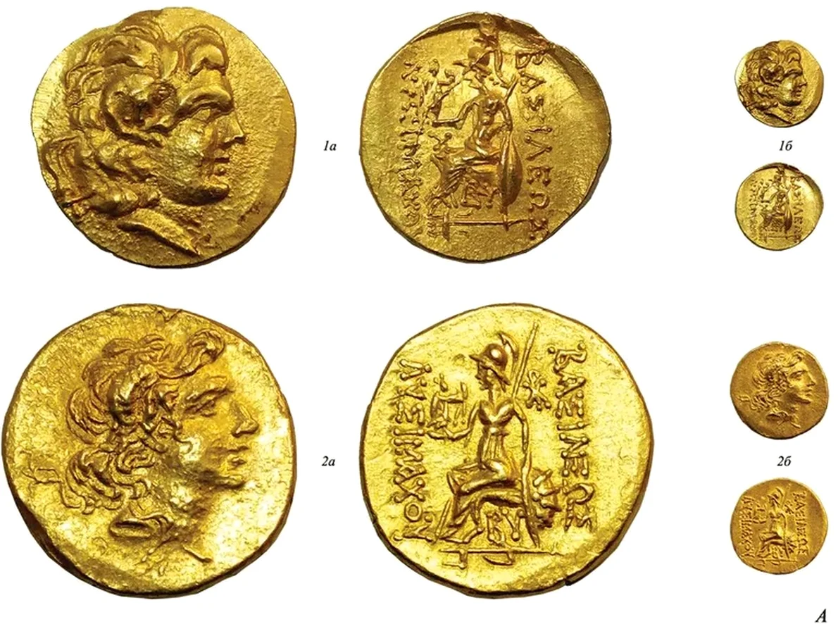 Două monede de aur grecești antice au fost descoperite de arheologi în mormântul din regiunea Kuban, lângă orașul rusesc Krasnodar