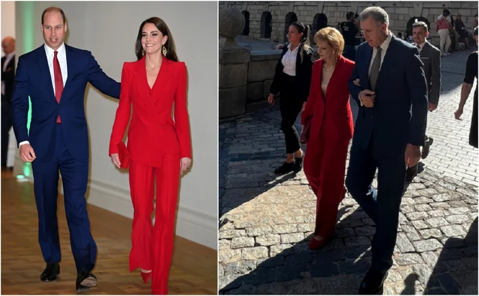 Costumul roșu, purtat și de Kate, și de Margareta a României. FOTO: Profimedia, Casa Regală