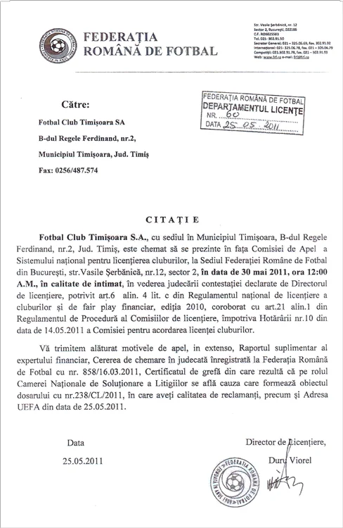 Duru a încălcat regulamentul FRF
