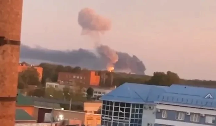 Urmările atacului ucrainean împotriva aerodromului militar Khanskaya Foto: Captură Video Telegram