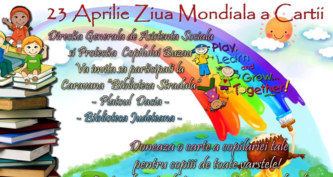 Afişul campaniei „Donează o carte!”