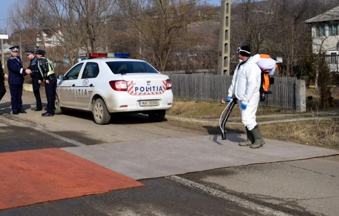 Oamenii s-au obişnuit deja cu covoarele dezinfectante de pe şosele FOTO Arhiva Adevărul