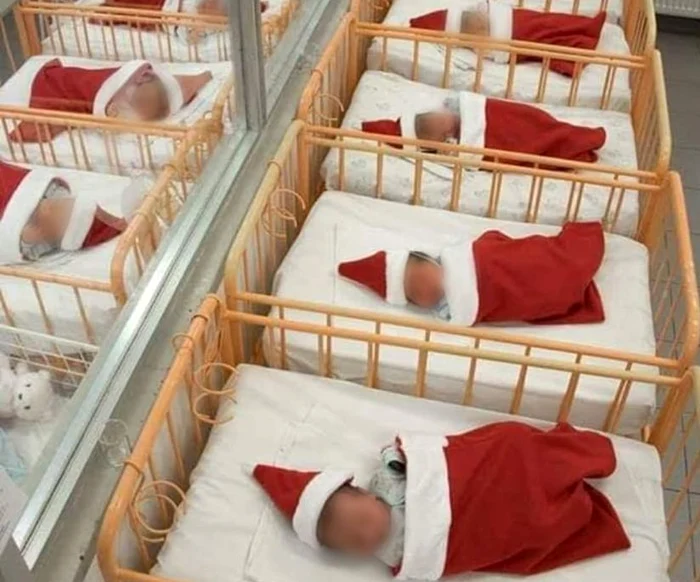 O parte dintre copiii veniți pe lume de Crăciun. FOTO SJU Pitești