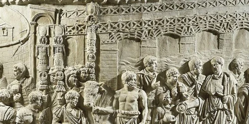 Columna lui Traian din Roma detaliu Podul peste Dunăre al lui Apolodor din Damasc Foto Daciana Stoica png