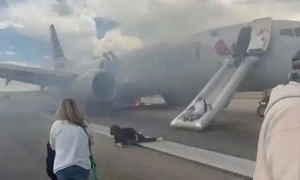 avion denver incendiu pista captura video jpg