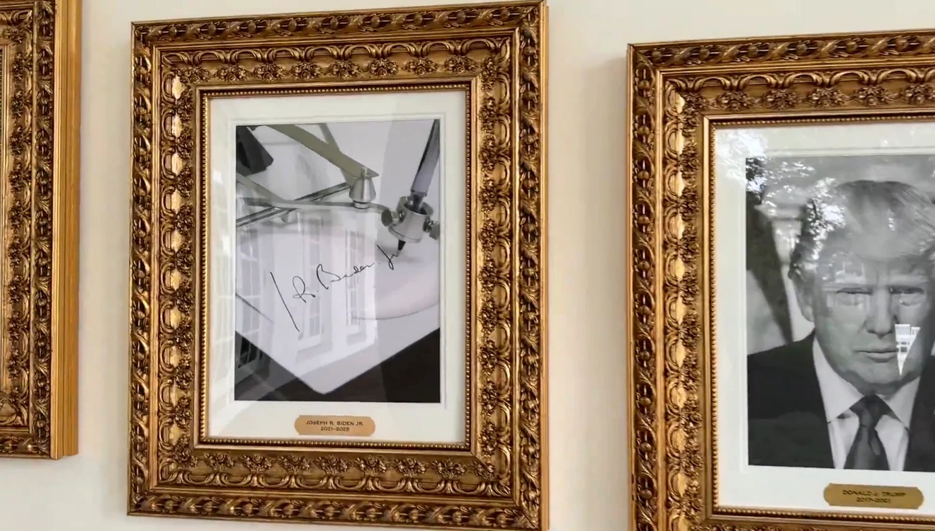 Portretul lui Joe Biden, înlocuit cu o fotografie a unei mașini de semnat FOTO: X