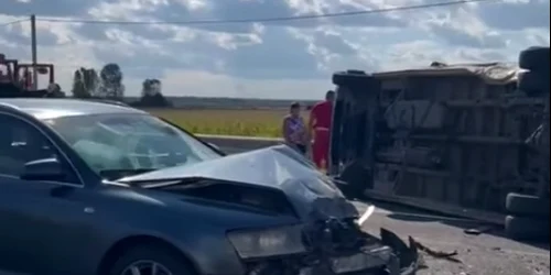 Accident rutier în Satu Mare. Foto: Captură video Facebook/ Presa Satu Mare