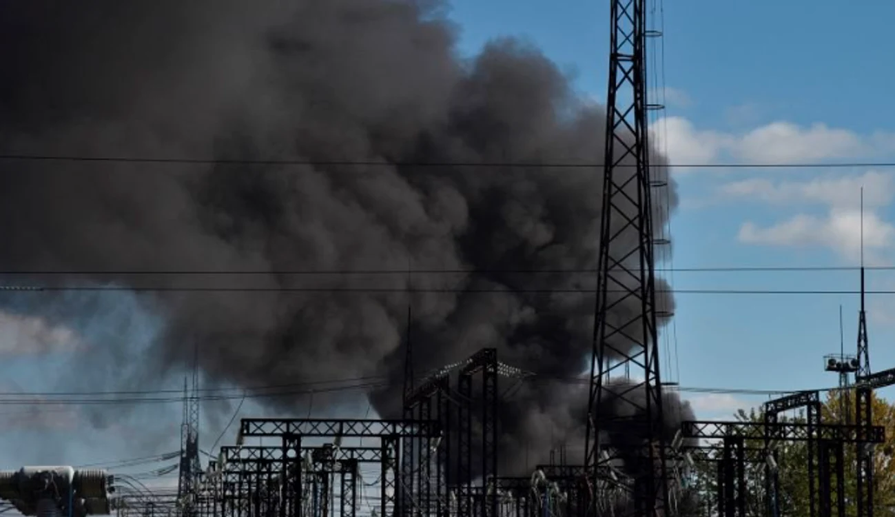 Instalație energetică ucraineană atacată de ruși FOTO Twitter