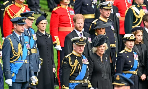 Regele Charles, Regina Camilla, Prințul Harry, Meghan Markle foto gettyimages jpg