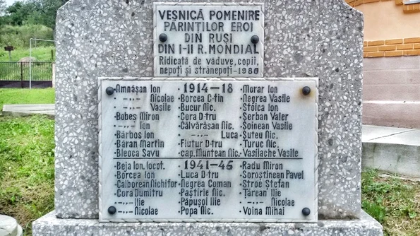 «Monumentele Marelui Război»: Monumentul eroilor din satul Ruși, comuna Slimnic, județul Sibiu / FOTO  jpeg