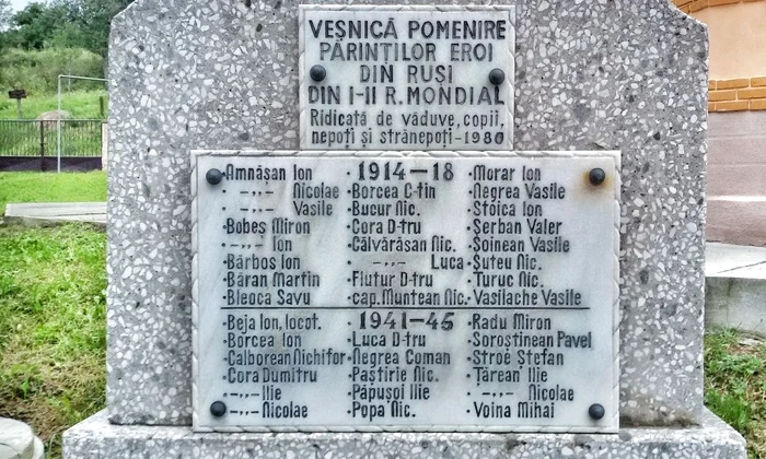 «Monumentele Marelui Război»: Monumentul eroilor din satul Ruși, comuna Slimnic, județul Sibiu / FOTO  jpeg