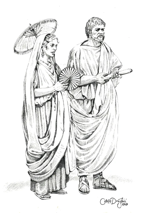 5 Vestimentatie Matroană și cetățean roman în togă jpg jpeg