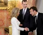 Miliardara Alicia Koplowitz cu Regele Felipe și Emmanuel Macron la Palatul Zarzuela. FOTO: Getty Images