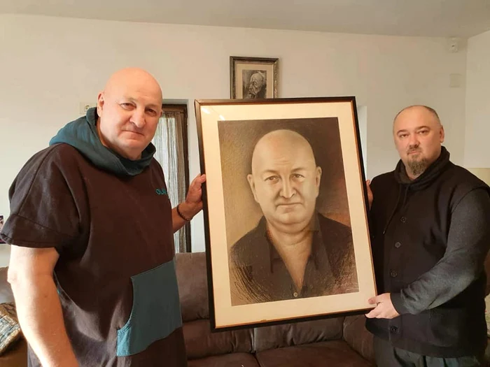 Actorul Constantin Cotimanis şi preotul Cristian Dragomirescu FOTO: arhiva personală