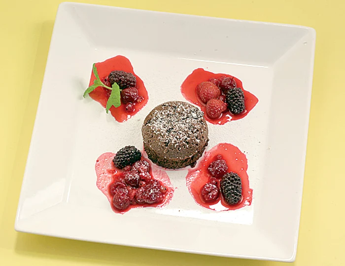 Prăjitură de ciocolată cu miez lichid