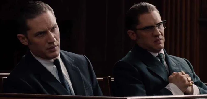 Tom Hardy îi interpretează pe fraţii Reggie şi Ronnie Kray în perioada de ascensiune ca infractori britanici în Londra anilor ’60 FOTO cinemagia.ro