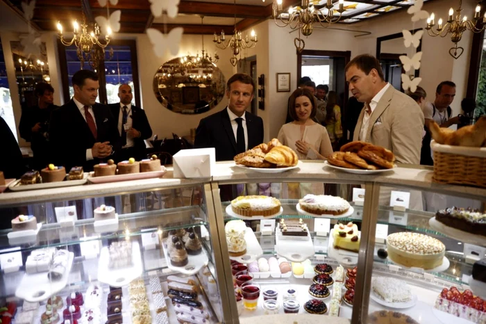 Maia Sandu si Emmanuel Macron FOTO AFP