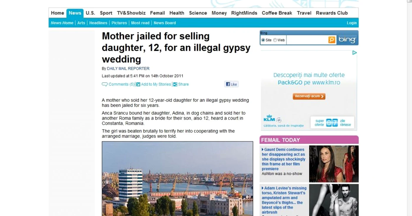 Articolul publicat de Daily Mail