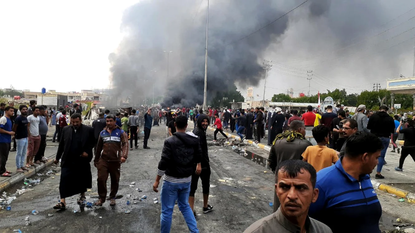 Protest la  Nasiriyah  in Irak FOTO EPA-EFE