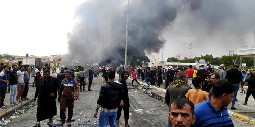 Protest la  Nasiriyah  in Irak FOTO EPA-EFE