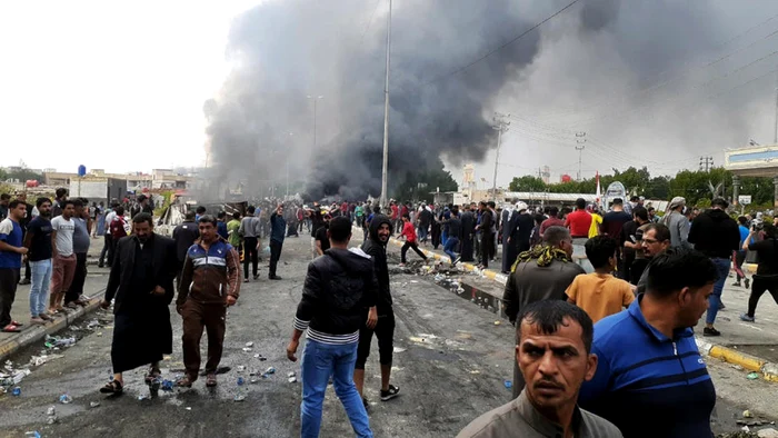 Protest la  Nasiriyah  in Irak FOTO EPA-EFE