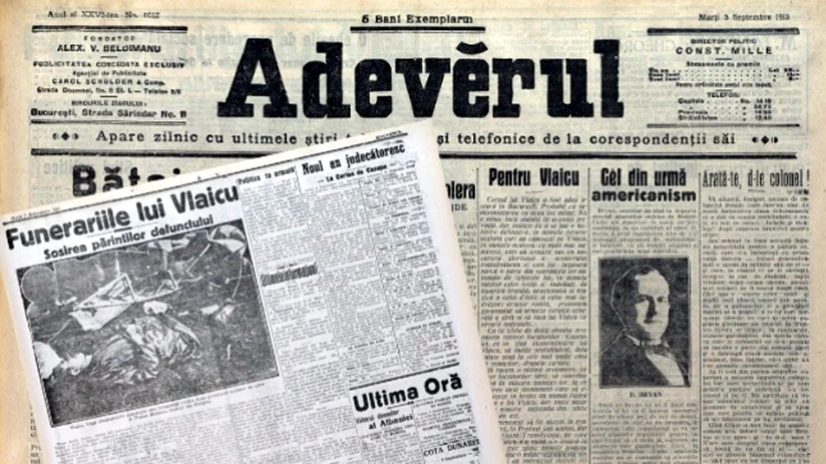 «Adevěrul» din 3 septembrie 1913  Un număr dedicat aproape în întregime dispariţiei tragice a lui Aurel Vlaicu  jpeg