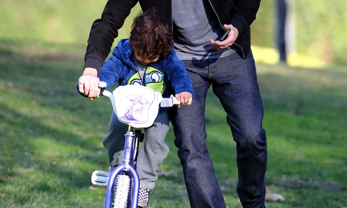 Olivier Martinez Plays With His Son At A Park jpeg