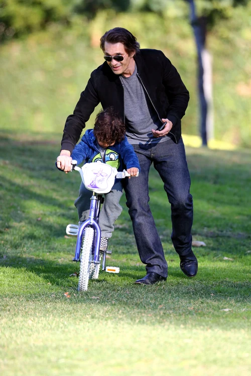 Olivier Martinez Plays With His Son At A Park jpeg