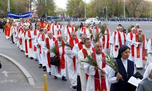 Procesiune de Florii la catolici. FOTO: Facebook / Biserica „Sfânta Maria a Harurilor” - Bărăția