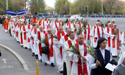 Procesiune de Florii la catolici. FOTO: Facebook / Biserica „Sfânta Maria a Harurilor” - Bărăția