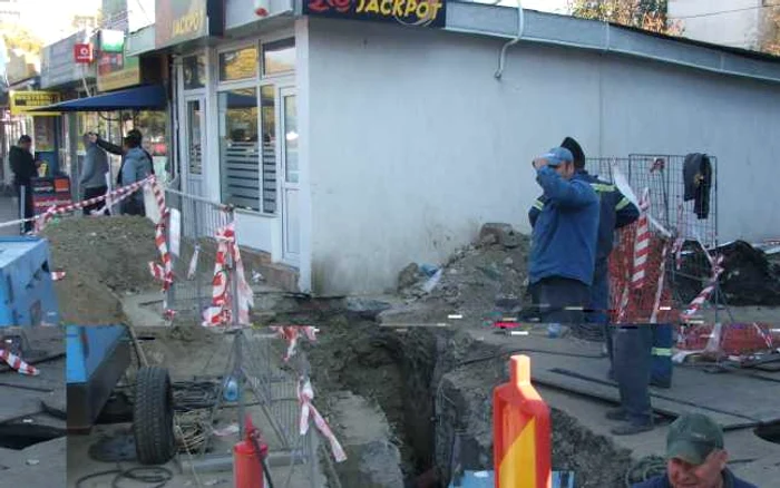 Muncitorii lucrează la remedierea avariei, Foto:Corina Misăilă