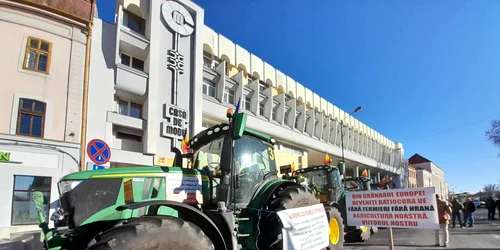 O nouă zi de proteste al agricultorilor în centrul Timișoarei FOTO Ștefan Both