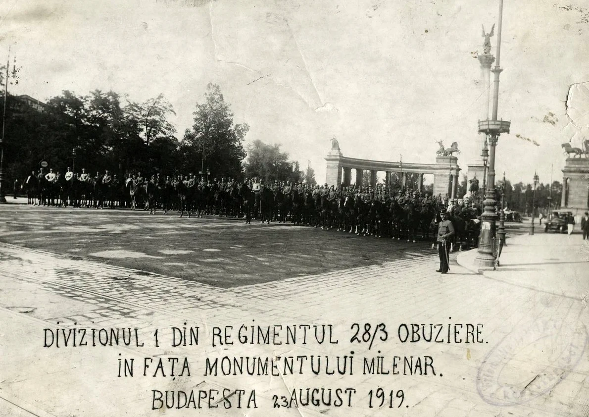 Armata Română în Budapesta, la 23 august 1919 (© Facebook / Institutul de Studii Sud-Est Europene)
