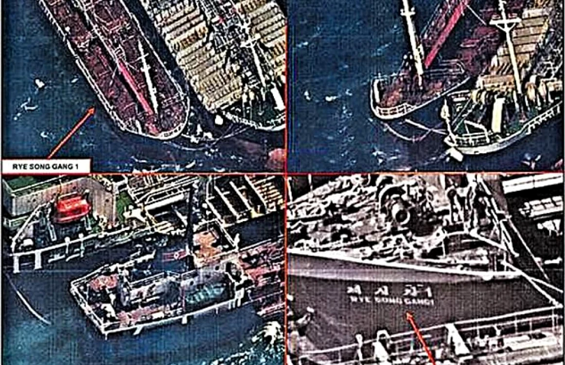 Nave chineze suprinse de sateliţi americani livrând în secret petrol unor nave nord-coreene FOTO Departamentul american al Trezoreriei